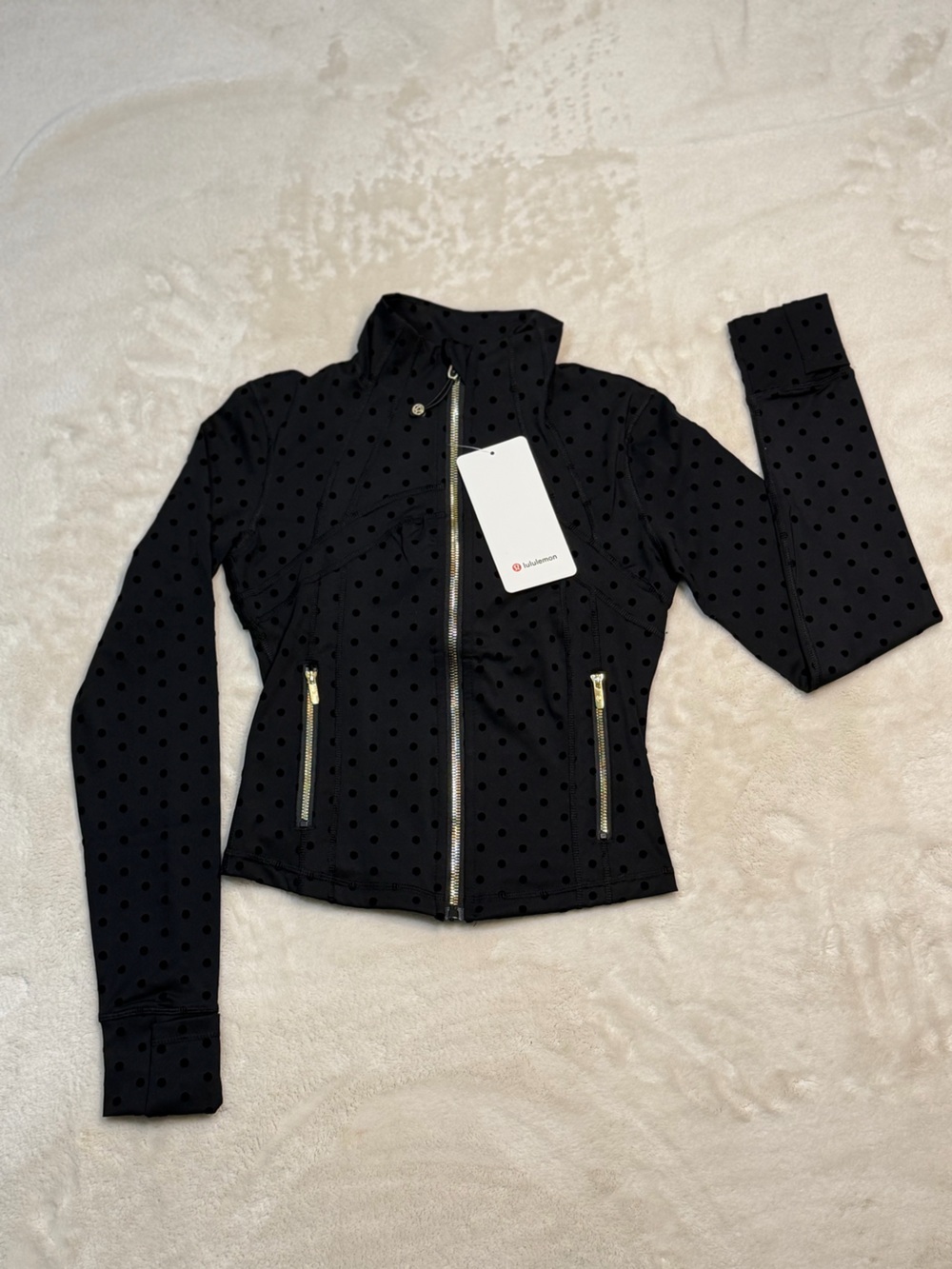 lululemon athletica Black Polka Dot Zip-Up Utility Jacket